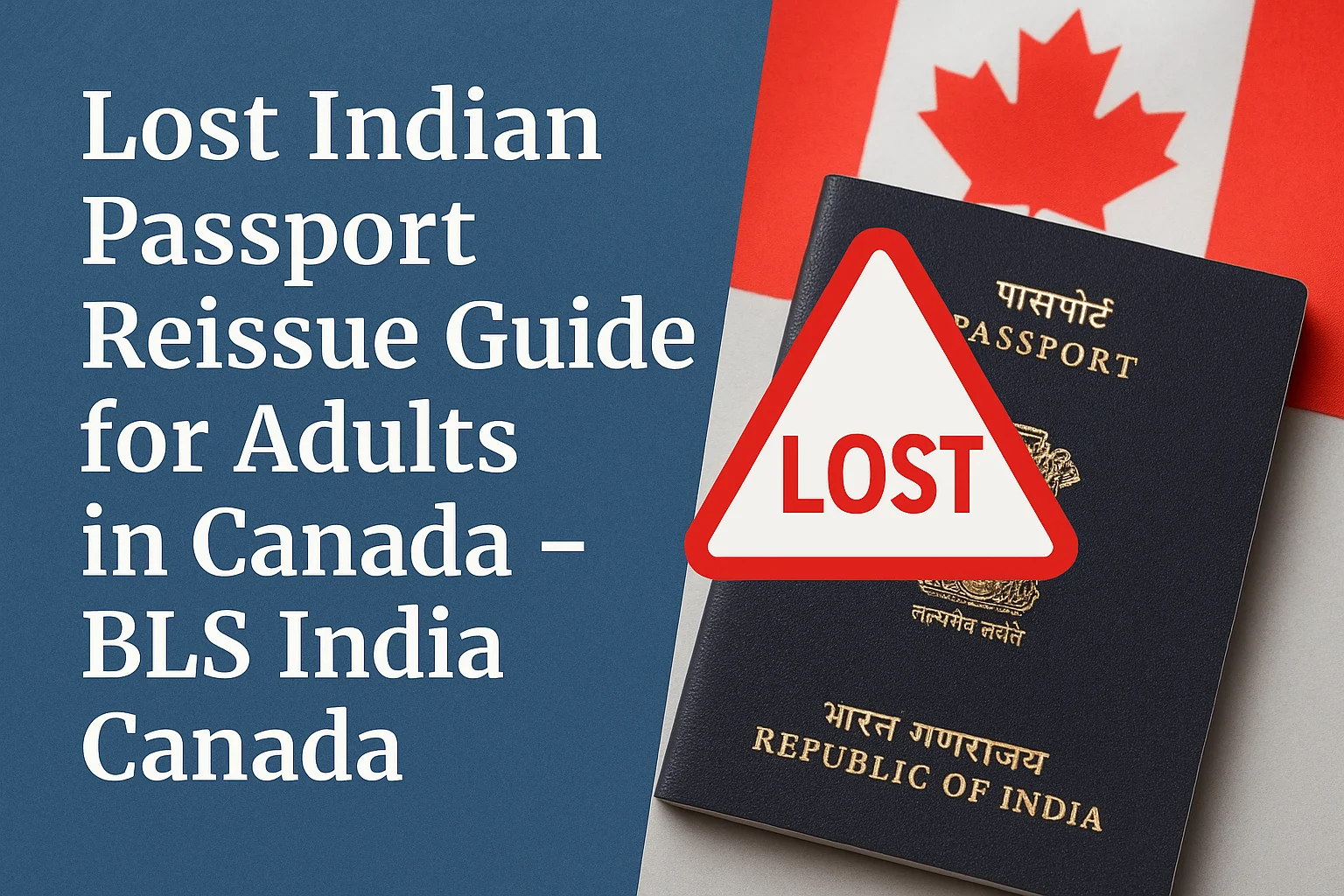 Lost Indian passport reissue process for adults in Canada